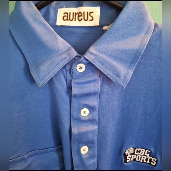 Vintage CBC TELEVISION SPORTS Short Sleeve MEDIA POLO SHIRT - Picture 4 of 5